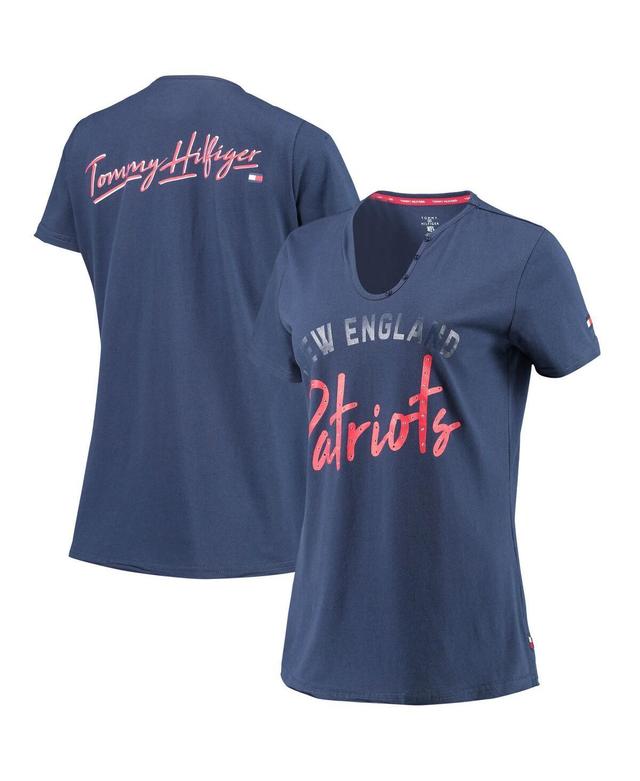 Womens Tommy Hilfiger Sport Navy New England Patriots Riley V-Neck T-shirt Product Image