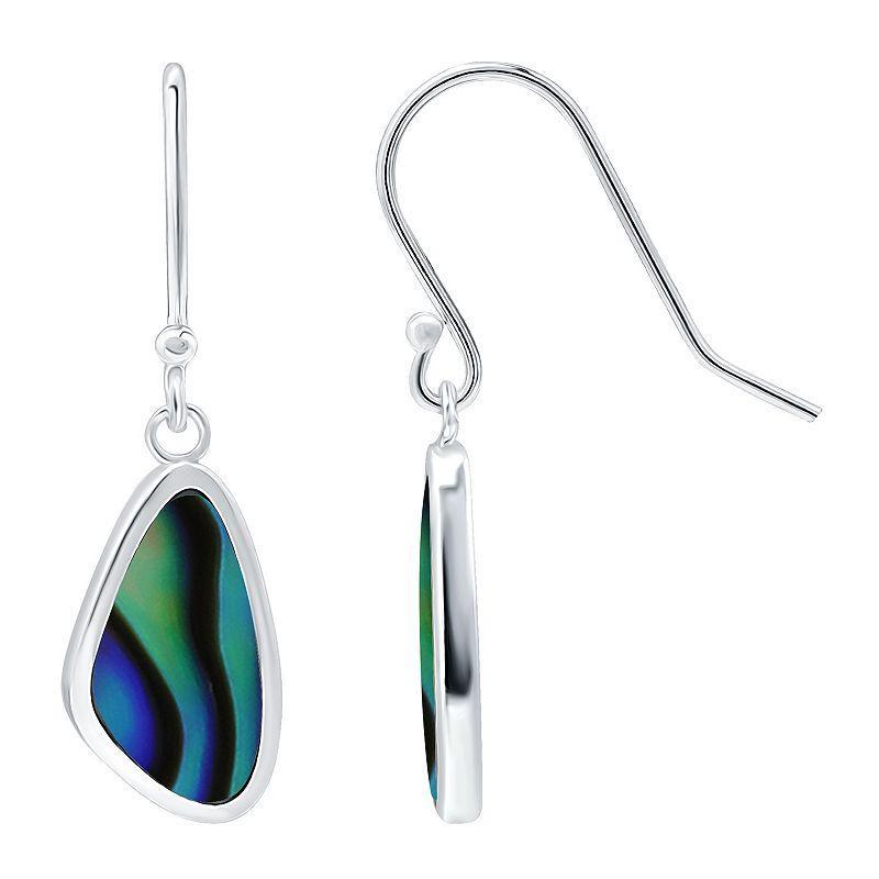 Macys Abalone Inlay Freeform Fishhook Drop Earrings Product Image