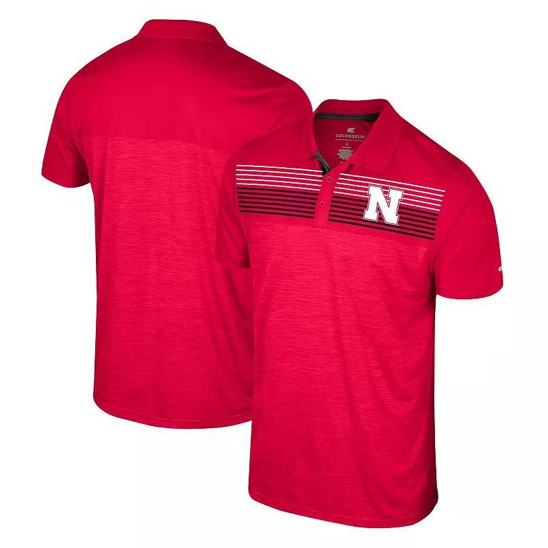 Mens Colosseum Scarlet Nebraska Huskers Langmore Polo Product Image