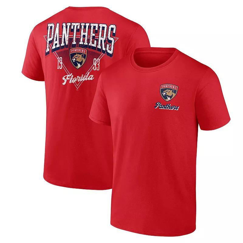 Mens Logo Athletic Red Florida Panthers Never Over T-Shirt Product Image