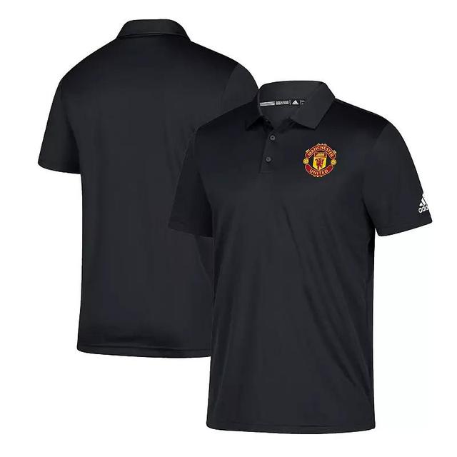 Mens adidas Black Manchester United Grind climalite Polo Product Image