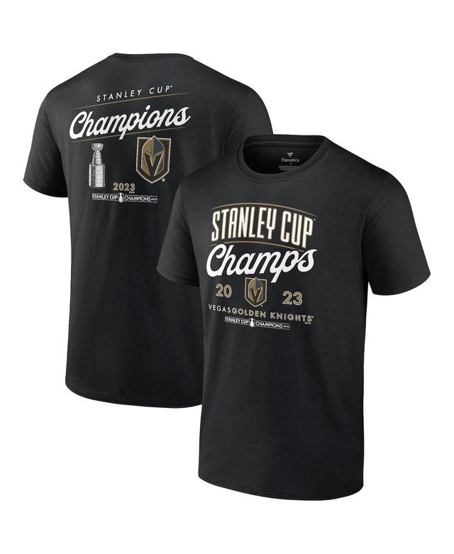 Mens Fanatics Black Vegas Golden Knights 2023 Stanley Cup Champions Logo T-shirt Product Image