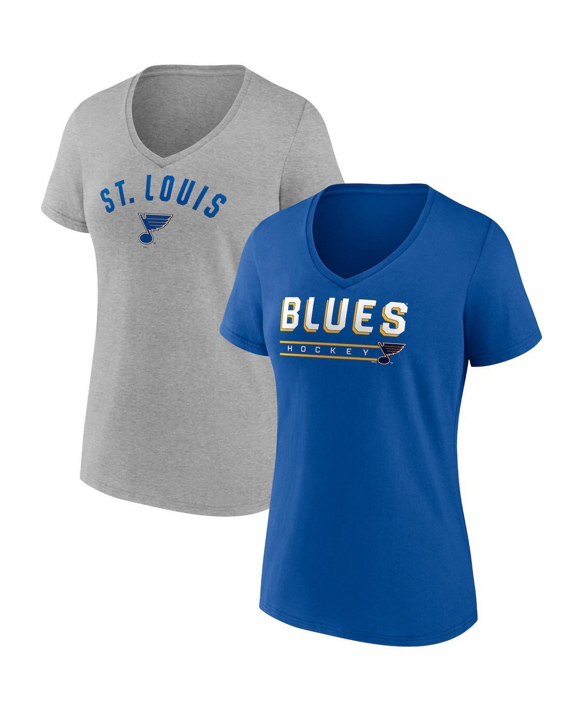 Womens Fanatics Branded Royal/Heathered Gray New York Islanders 2-Pack V-Neck T-Shirt Set Product Image