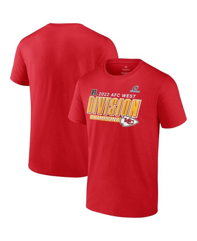 Mens Fanatics Red Kansas City Chiefs 2022 Afc West Division Champions Big and Tall Divide and Conquer T-shirt Product Image