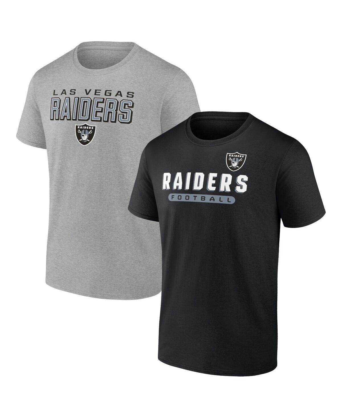 Men's Fanatics Branded Black/Heathered Gray Las Vegas Raiders T-Shirt Combo Pack Product Image