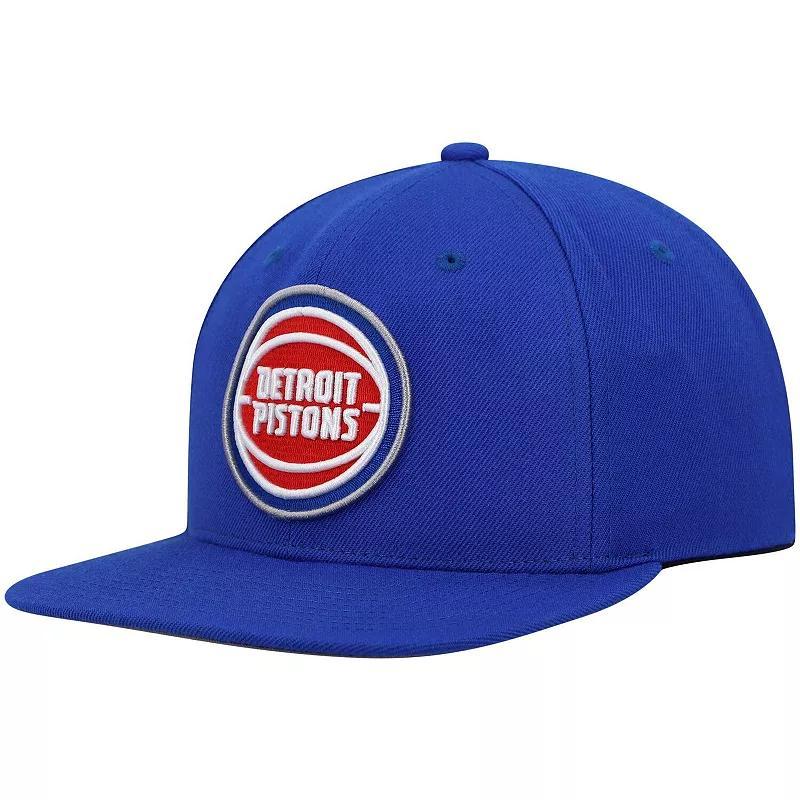 Mens Mitchell & Ness Blue Detroit Pistons Ground 2.0 Snapback Hat Product Image