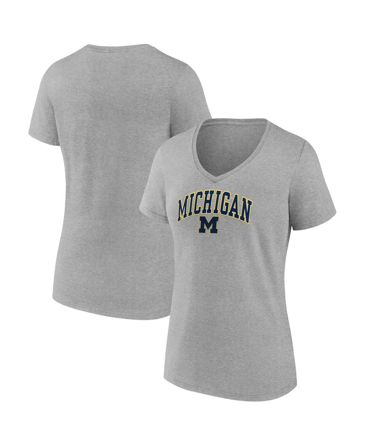 Womens Fanatics Branded Heather Gray Wisconsin Badgers Evergreen Campus V-Neck T-Shirt Product Image