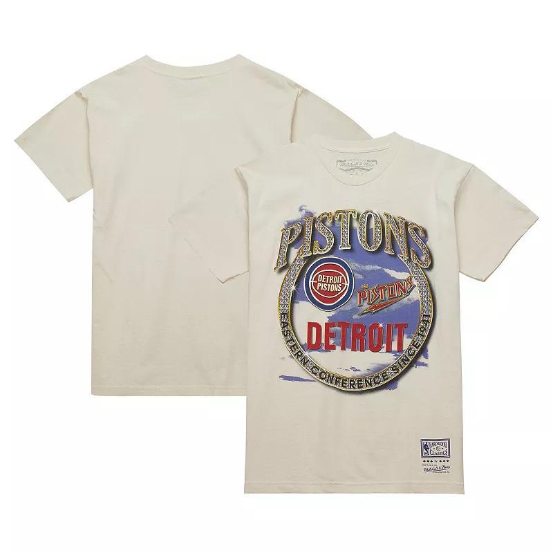 Mens Mitchell & Ness Tan Detroit Pistons Hardwood Classics Vintage Soul Crown Jewels T-Shirt Product Image