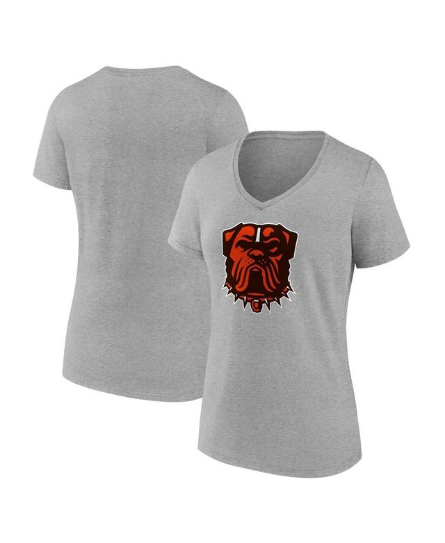 Womens Fanatics Branded Heather Charcoal Cleveland Browns Dawg Logo V-Neck T-Shirt Product Image