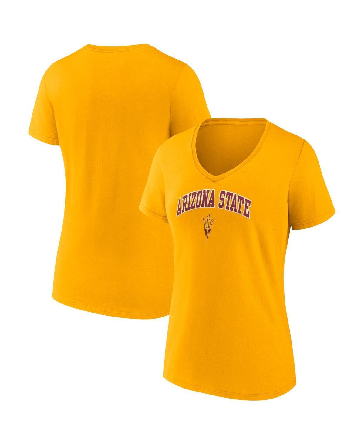 Womens Fanatics Gold Arizona State Sun Devils Evergreen Campus V-Neck T-shirt Product Image