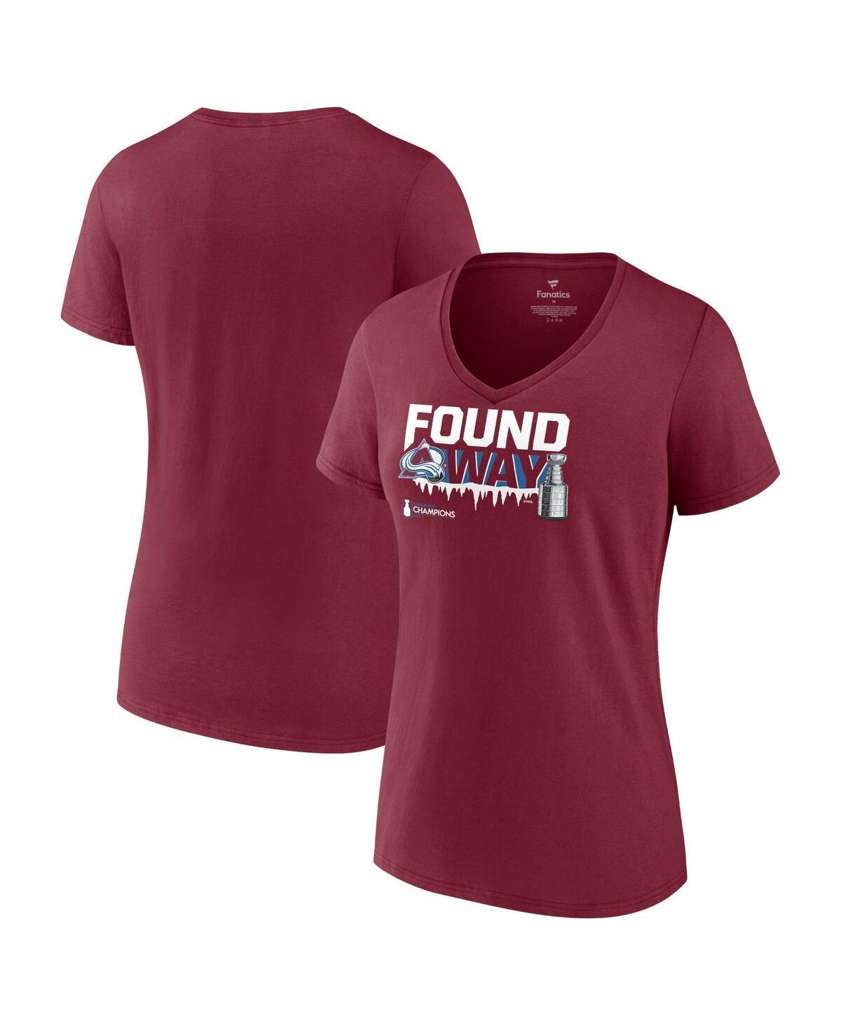 Womens Fanatics Burgundy Colorado Avalanche 2022 Stanley Cup Champions Plus Size Hometown V-Neck T-shirt Product Image