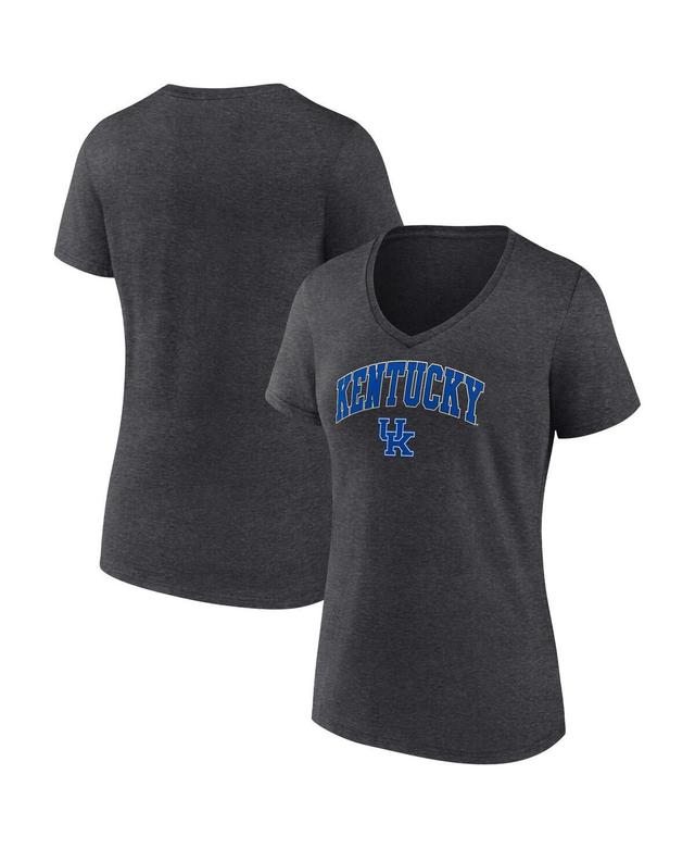 Womens Fanatics Heather Charcoal Kentucky Wildcats Evergreen Campus V-Neck T-shirt Product Image