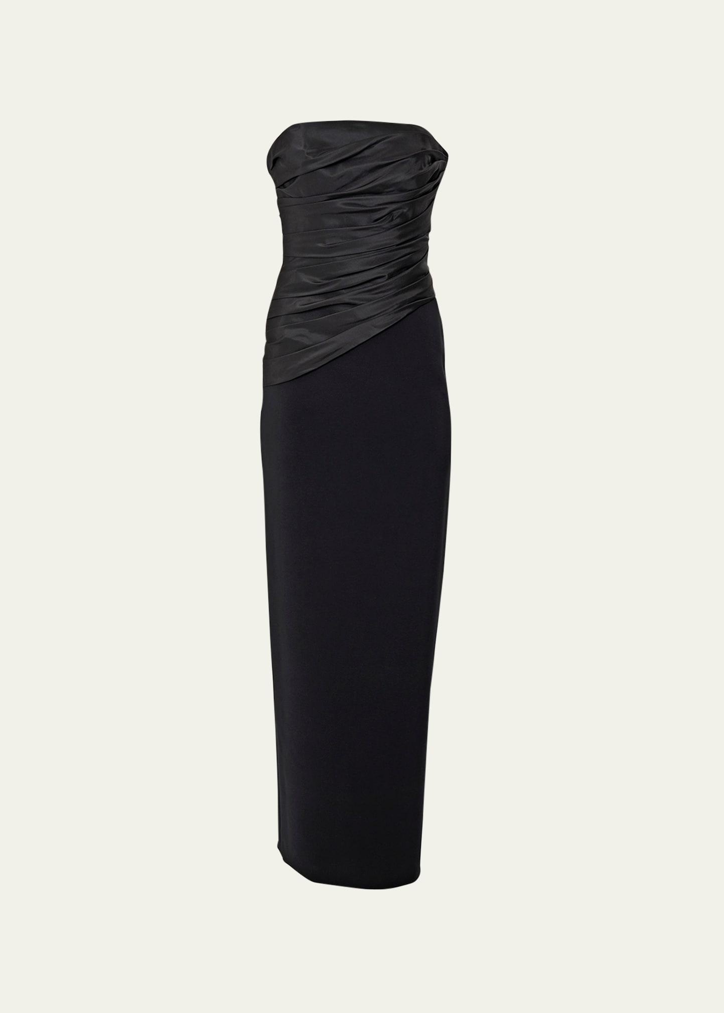 Womens Strapless Ruched Gown Product Image