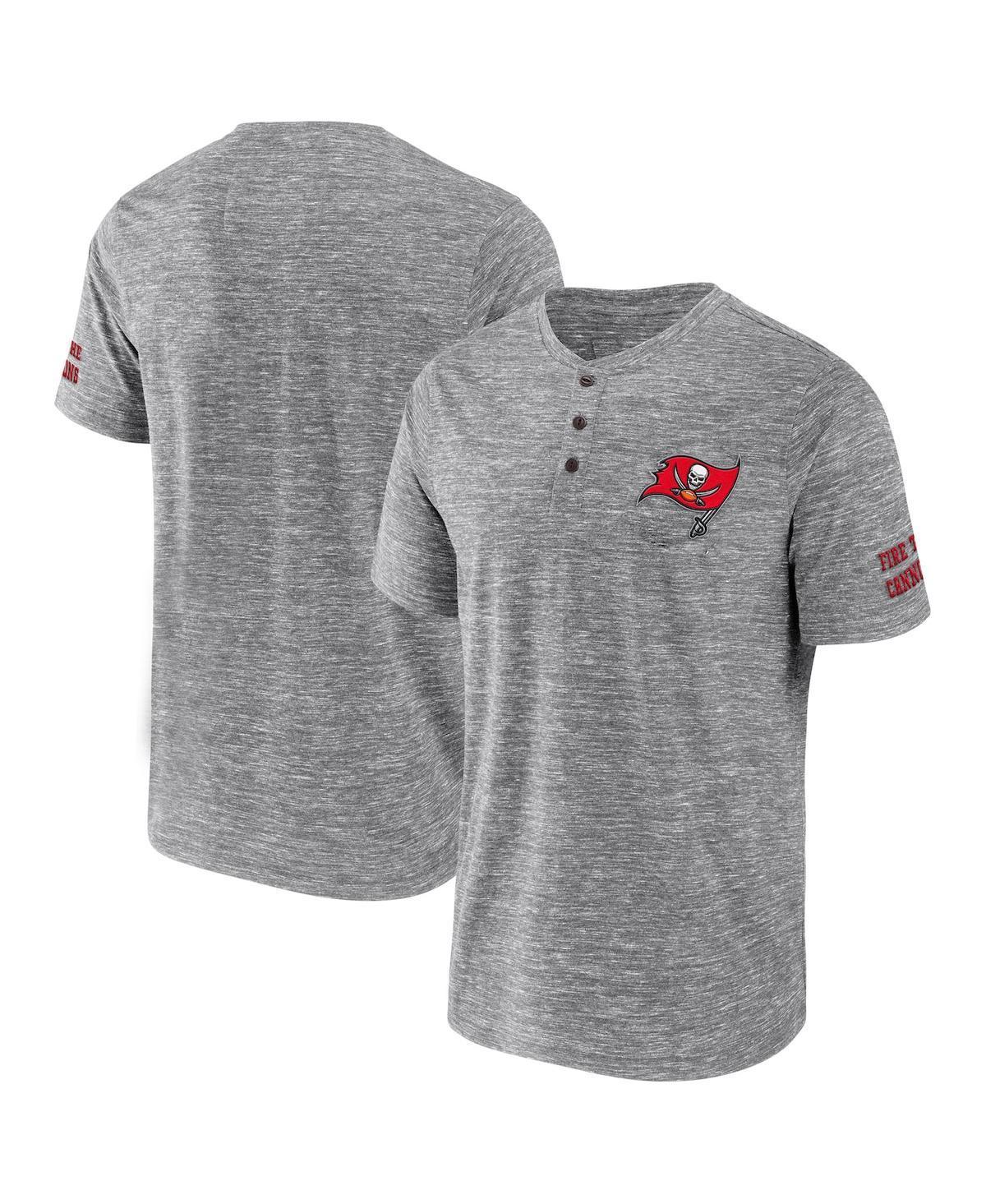 Mens NFL x Darius Rucker Collection by Fanatics Heathered Gray Tampa Bay Buccaneers Slub Henley T-Shirt Product Image