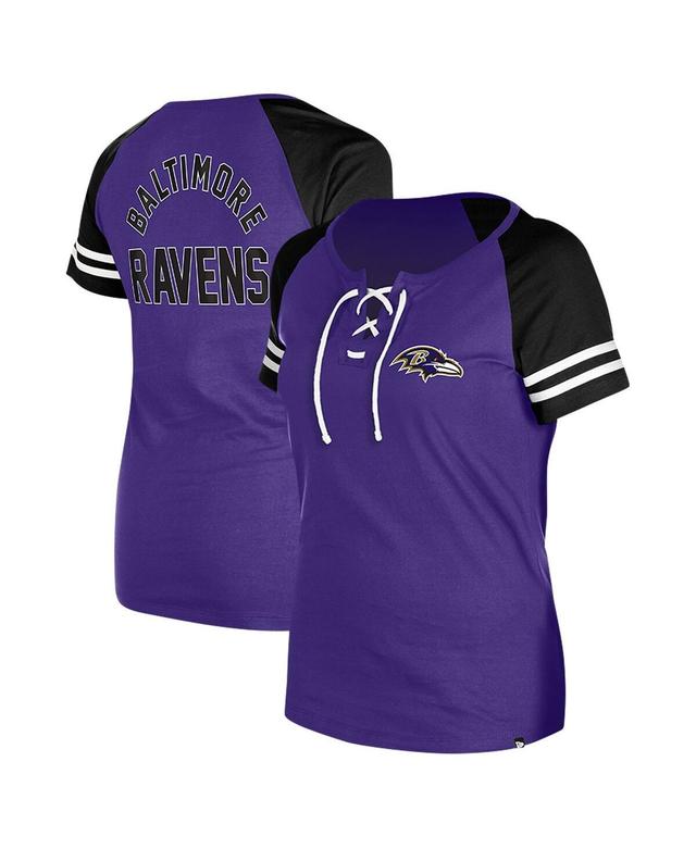 Womens New Era Baltimore Ravens Lace-Up Raglan T-Shirt Product Image