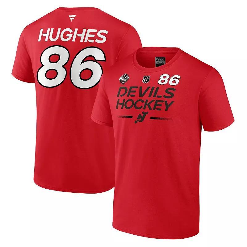 Mens Fanatics Branded Nico Hischier Black New Jersey Devils Authentic Pro Prime Name & Number T-Shirt Product Image