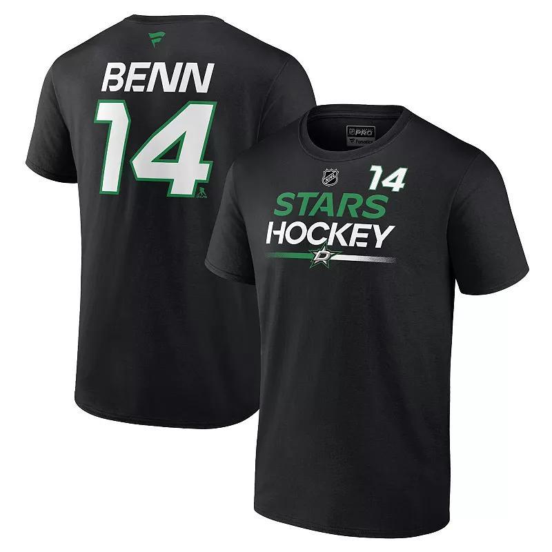 Mens Fanatics Branded Jamie Benn Black Dallas Stars Authentic Pro Prime Name & Number T-Shirt Product Image