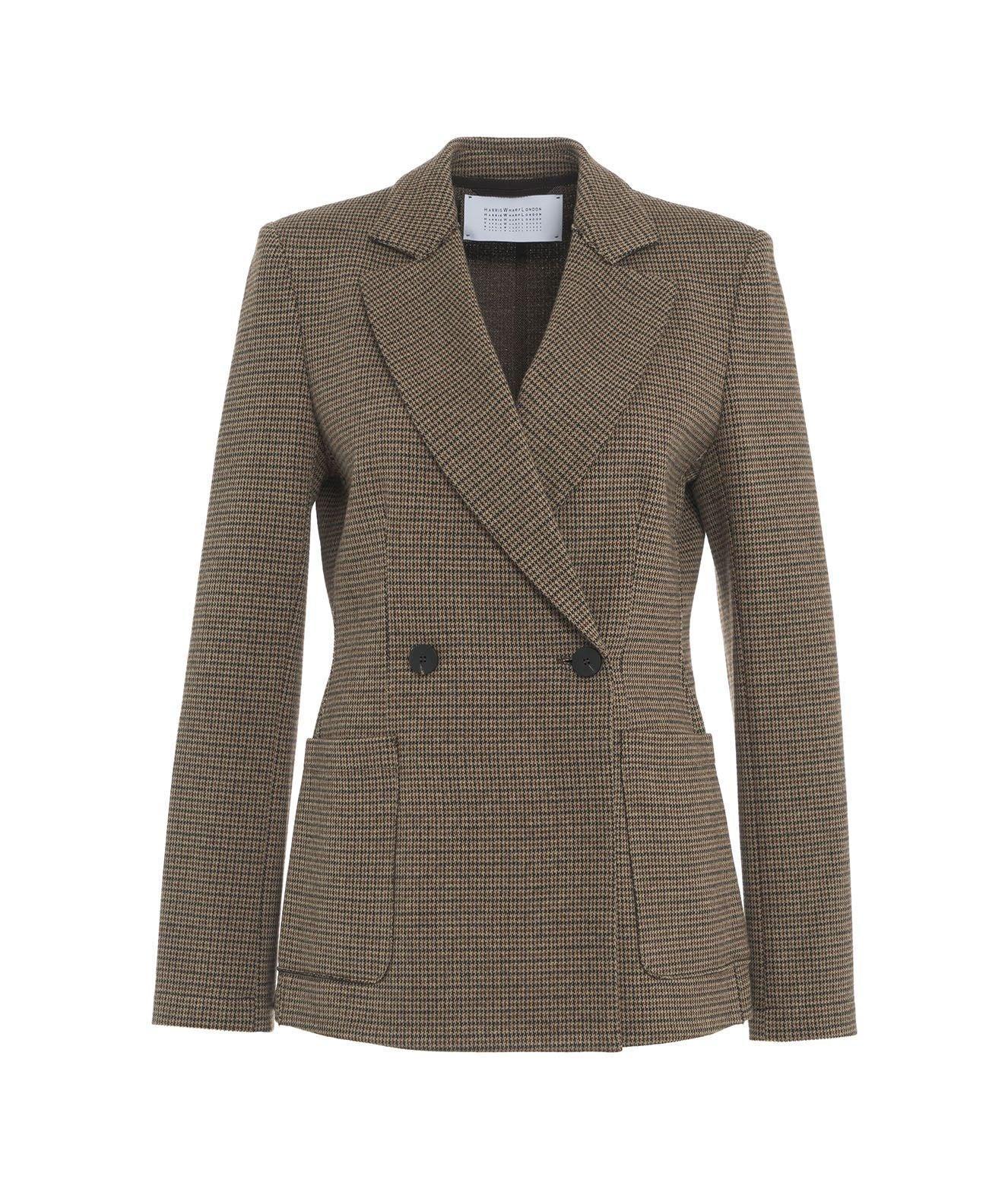 Double-breasted blazer in houndstooth Product Image