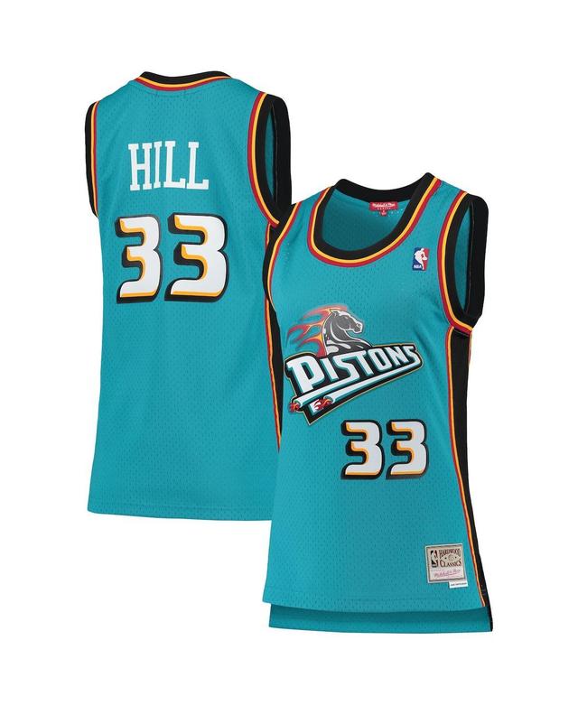 Womens Grant Hill Teal Detroit Pistons 1998-99 Hardwood Classics Swingman Jersey - Teal Product Image