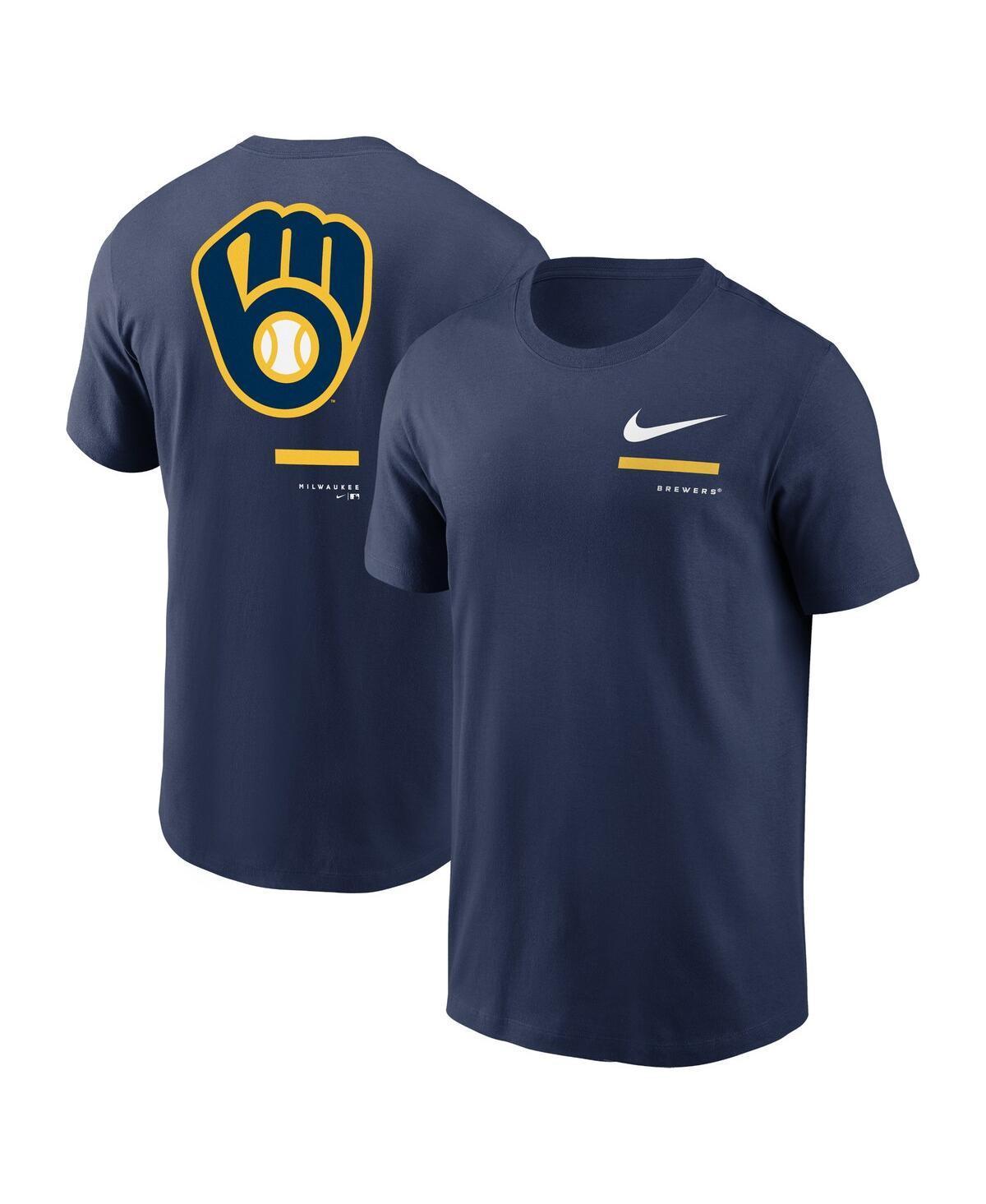 NIKE Navy Milwaukee Brewers Over The Shoulder T-shirt Product Image