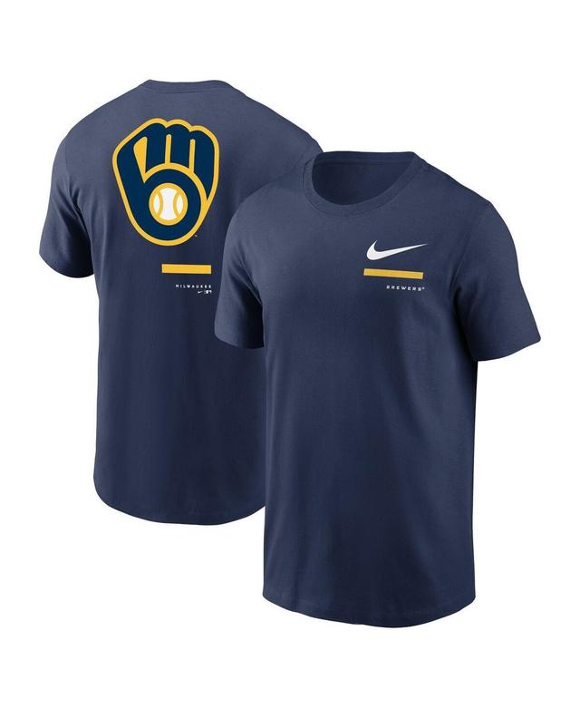 Mens Nike Milwaukee Brewers Over the Shoulder T-Shirt Blue Product Image