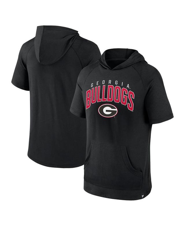 Fanatics Mens Black Georgia Bulldogs Double Arch Raglan Short Sleeve Hoodie T-Shirt Product Image