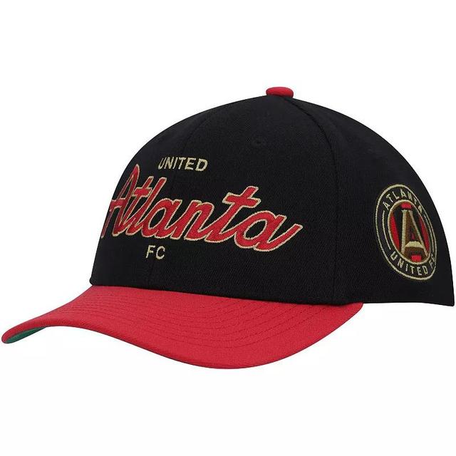 Mens Mitchell & Ness Black Atlanta United FC Team Script 2.0 Stretch Snapback Hat Product Image