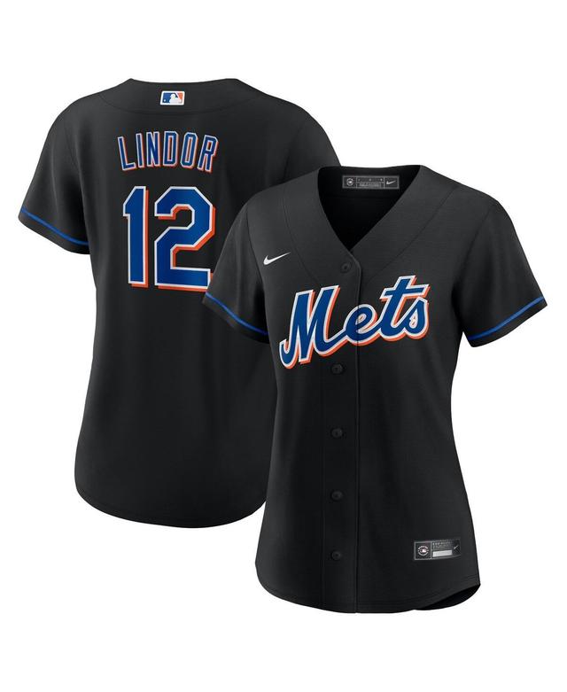 Womens Nike Francisco Lindor Black New York Mets 2022 Alternate Replica Player Jersey - Black Product Image