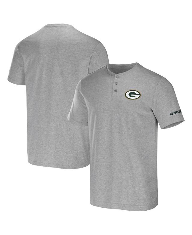 Mens Nfl x Darius Rucker Collection by Fanatics Heather Gray Green Bay Packers Henley T-shirt Product Image