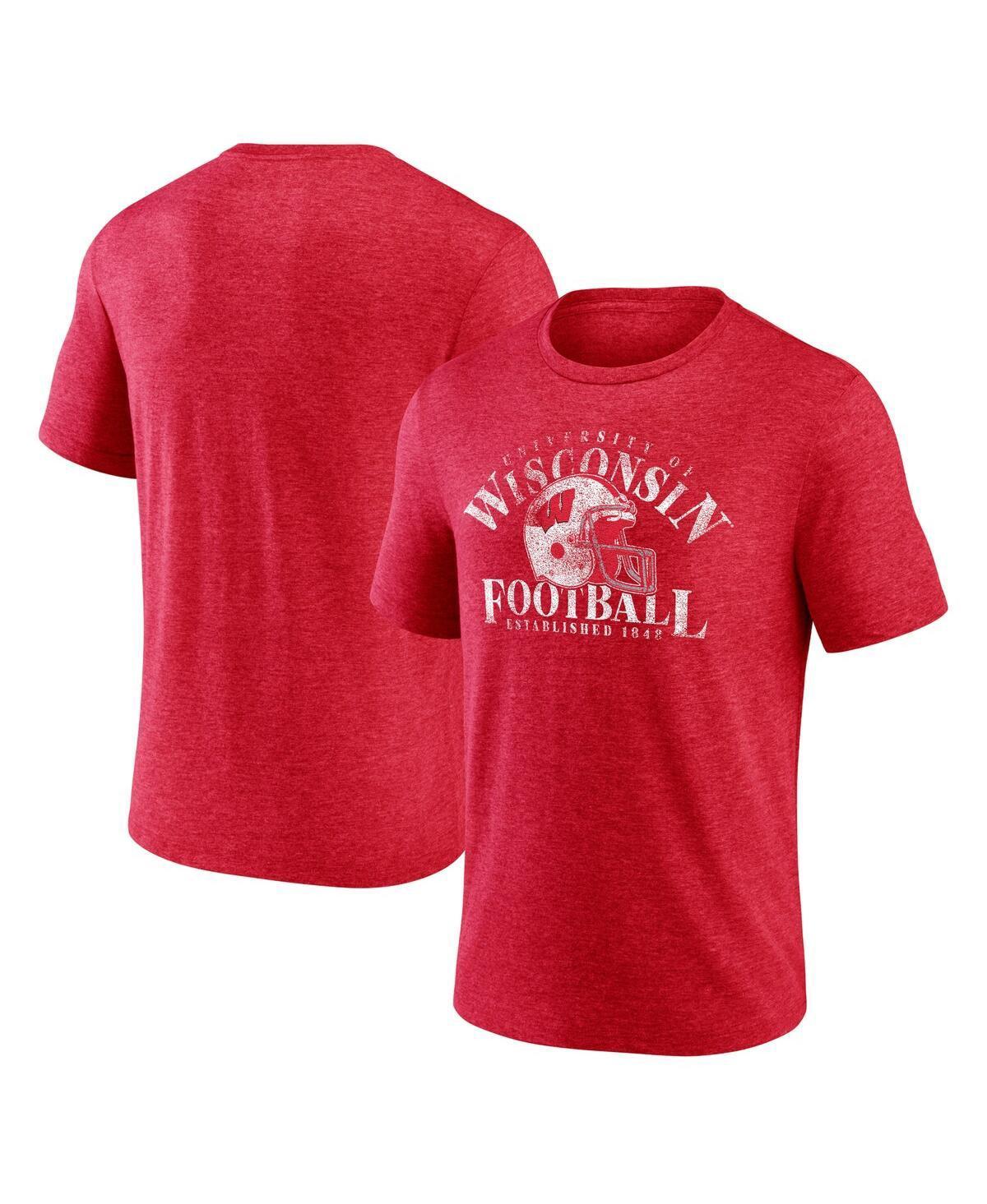 Mens Fanatics Branded Heathered Wisconsin Badgers Logo Hometown Tri-Blend T-Shirt Product Image