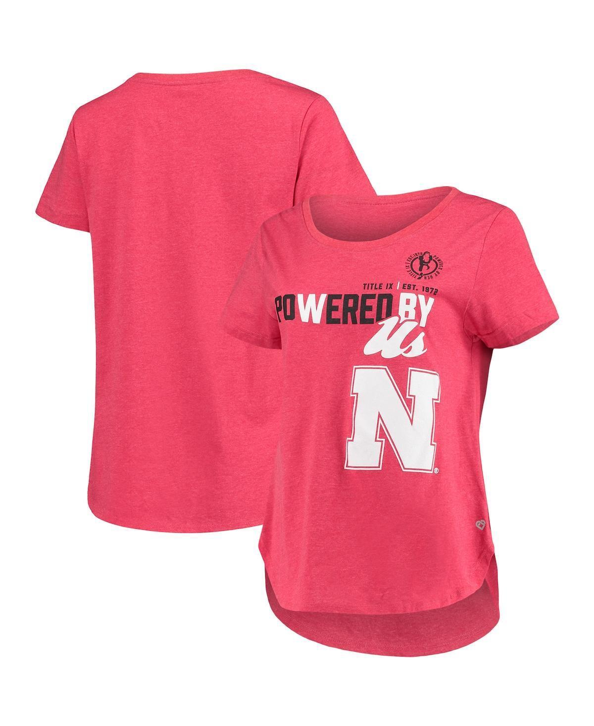 Womens Colosseum Heathered Scarlet Nebraska Huskers PoWered By Title Ix T-shirt Product Image