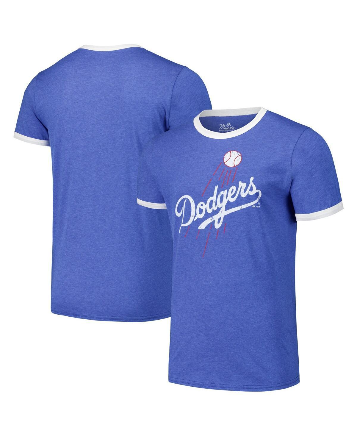 Majestic Mens Threads Royal Los Angeles Dodgers Ringer Tri-Blend T-Shirt Product Image