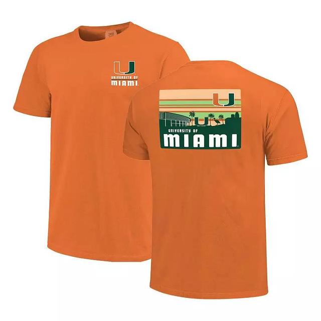 Mens Miami Hurricanes Striped Campus Skyline T-Shirt Product Image