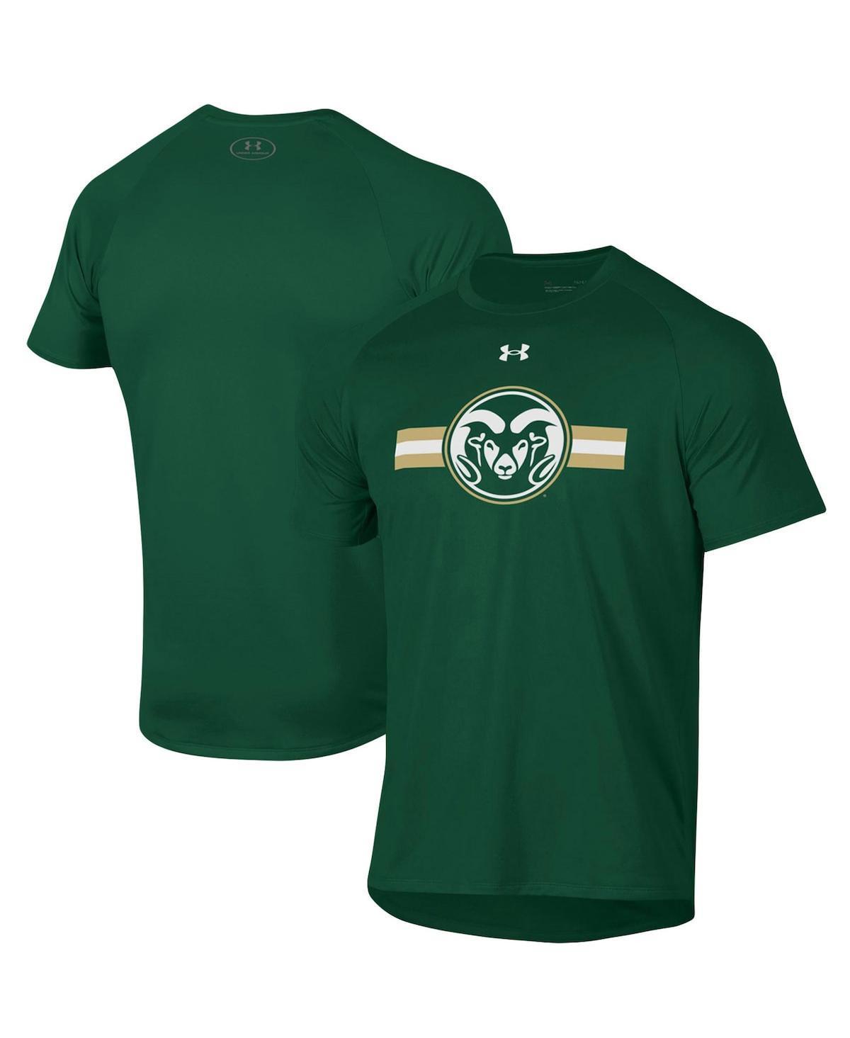 Mens Under Armour Green Colorado State Rams Logo Stripe Performance Raglan T-Shirt Product Image