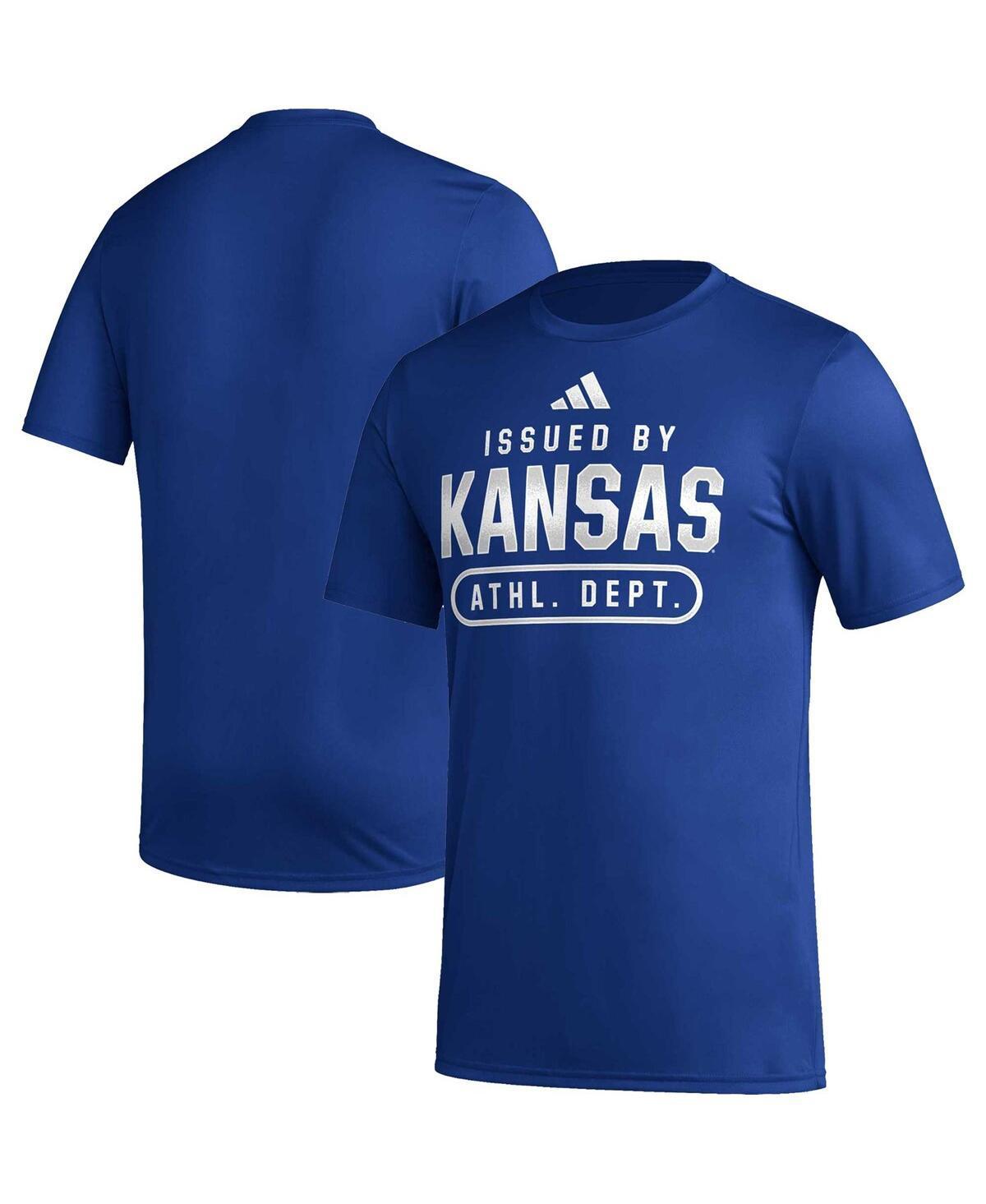 Mens adidas Royal Kansas Jayhawks Sideline AEROREADY Pregame T-Shirt Product Image