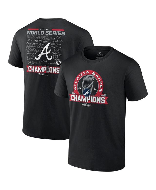 Mens Black Atlanta Braves 2021 World Series Champions Signature Roster T-shirt Product Image