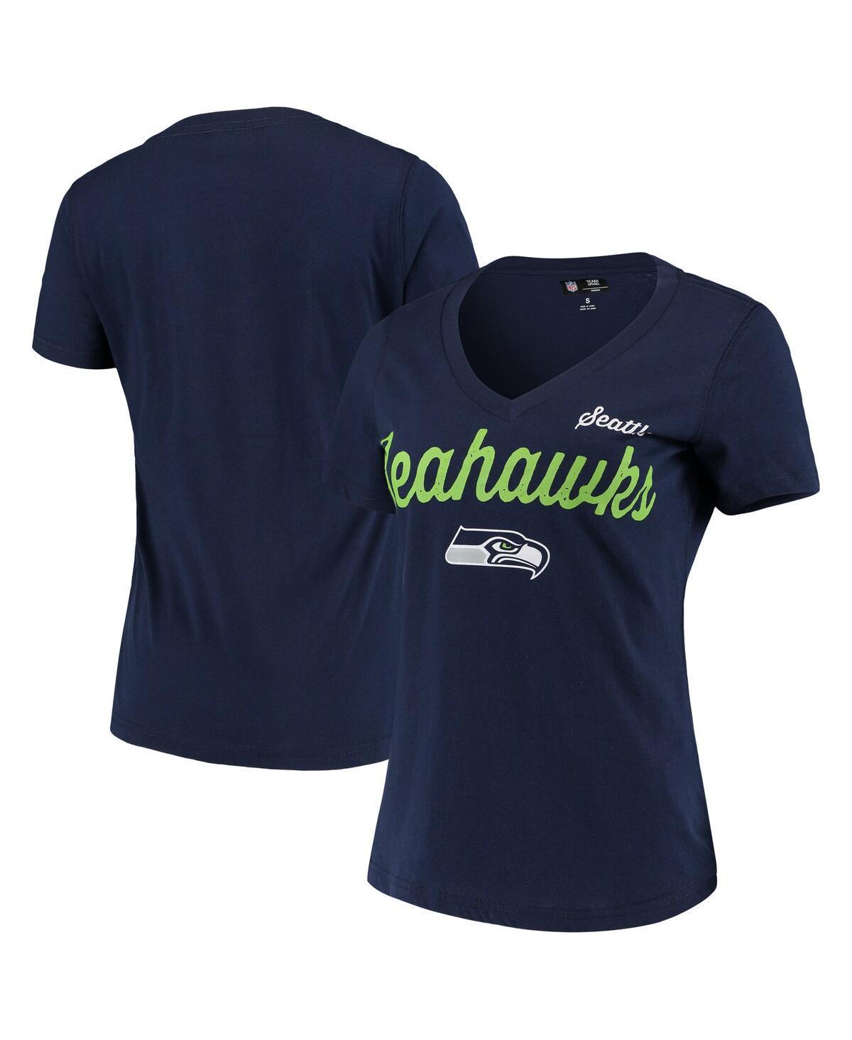 Womens G-iii 4Her by Carl Banks College Navy Seattle Seahawks Post Season V-Neck T-shirt Product Image