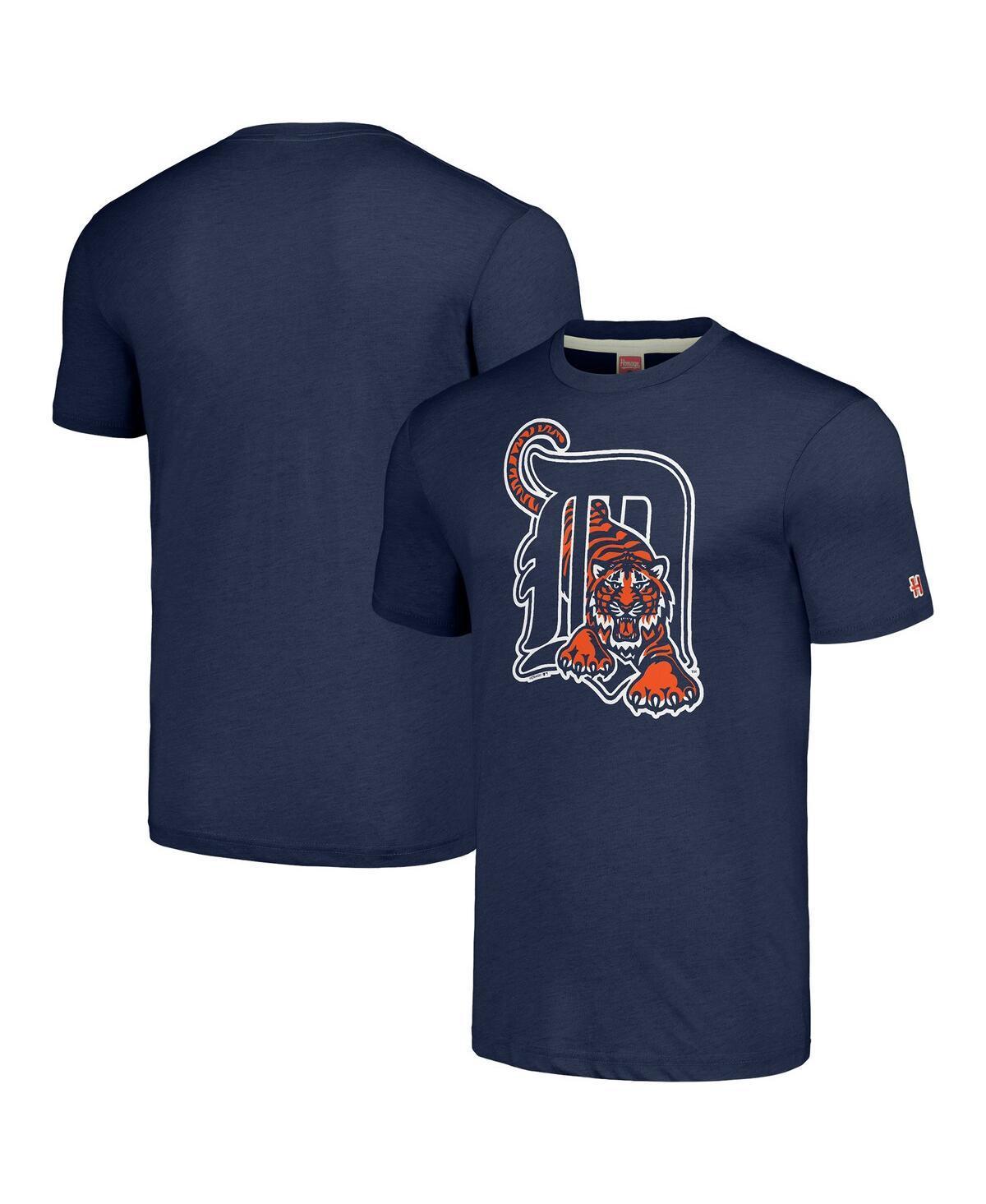 Homage Mens Navy Detroit Tigers Cooperstown Collection Hand-Drawn Logo Tri-Blend T-Shirt Product Image