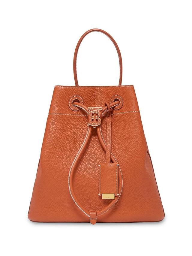 burberry Small Grainy Leather Drawstring Bucket Bag Product Image