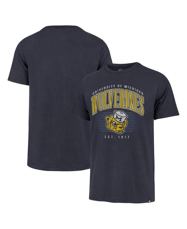 47 Brand Mens Navy Michigan Wolverines Double Header Franklin T-Shirt Product Image