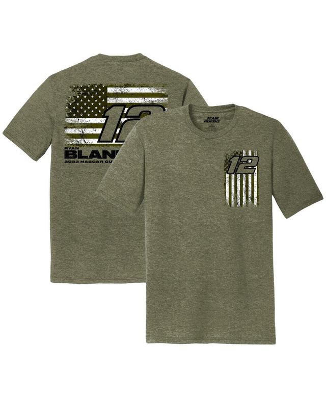 Team Penske Mens Green Ryan Blaney Flag Tri-Blend T-Shirt Product Image