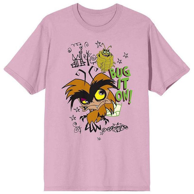 Mens Growing Up Creepie Bug It On! Graphic Tee Pink Product Image