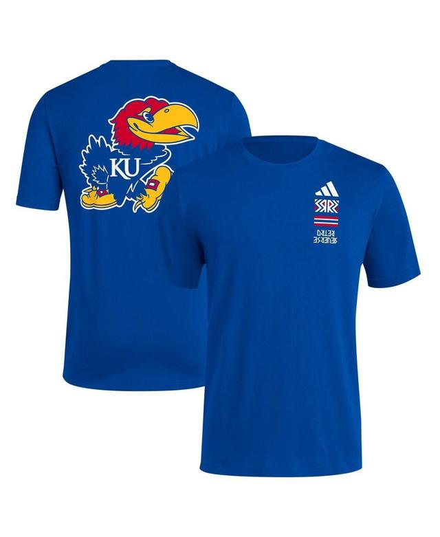 Adidas Mens Royal Kansas Jayhawks Reverse Retro Baseball 2 Hit T-Shirt Product Image