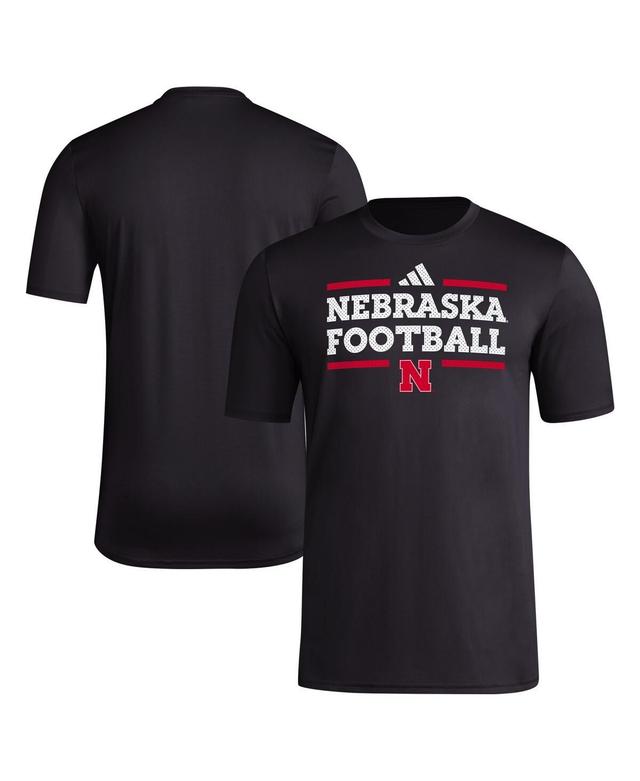 Mens adidas Nebraska Huskers Locker Football Pre-Game AEROREADY T-Shirt Product Image