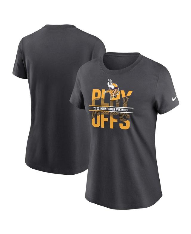 Womens Nike Gray Minnesota Vikings 2022 Nfl Playoffs Iconic T-shirt Product Image