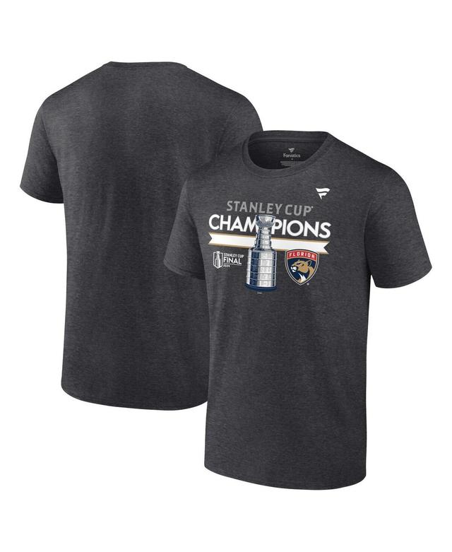 Fanatics Mens Heather Charcoal Florida Panthers 2024 Stanley Cup Champions Locker Room T-Shirt Product Image