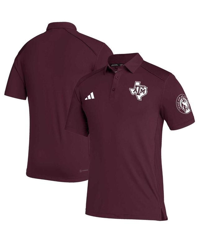 Mens adidas Maroon Texas A&M Aggies Strategy AEROREADY Polo Product Image