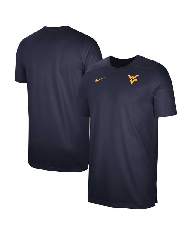 Mens Nike Navy West Virginia Mountaineers Sideline Coaches Performance Top Product Image