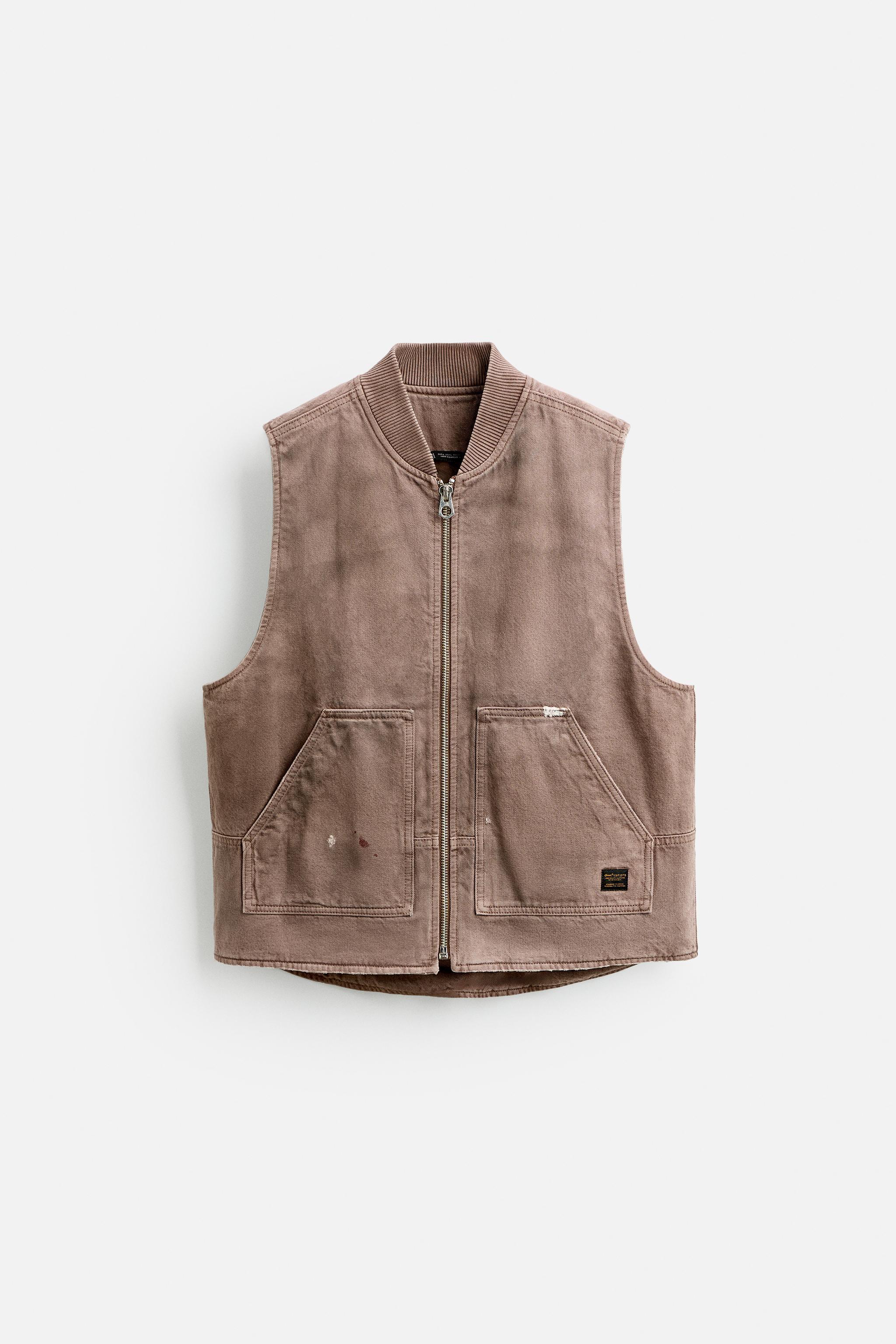 WASHED ZIPPERED VEST Product Image