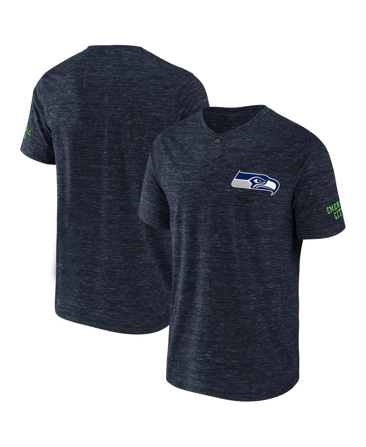 Mens NFL x Darius Rucker Collection by Fanatics College Seattle Seahawks Slub Henley T-Shirt Blue Product Image